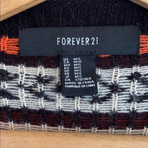 Aztec print cardigan sweater (black) - Picture 7 of 8